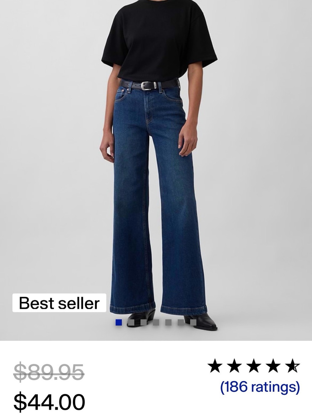 GAP Indigo Wide Leg High-Rise Jeans